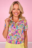 SSYS Scuba Short Sleeve Neon Yellow Contrast Zip Up Top In Full Bloom