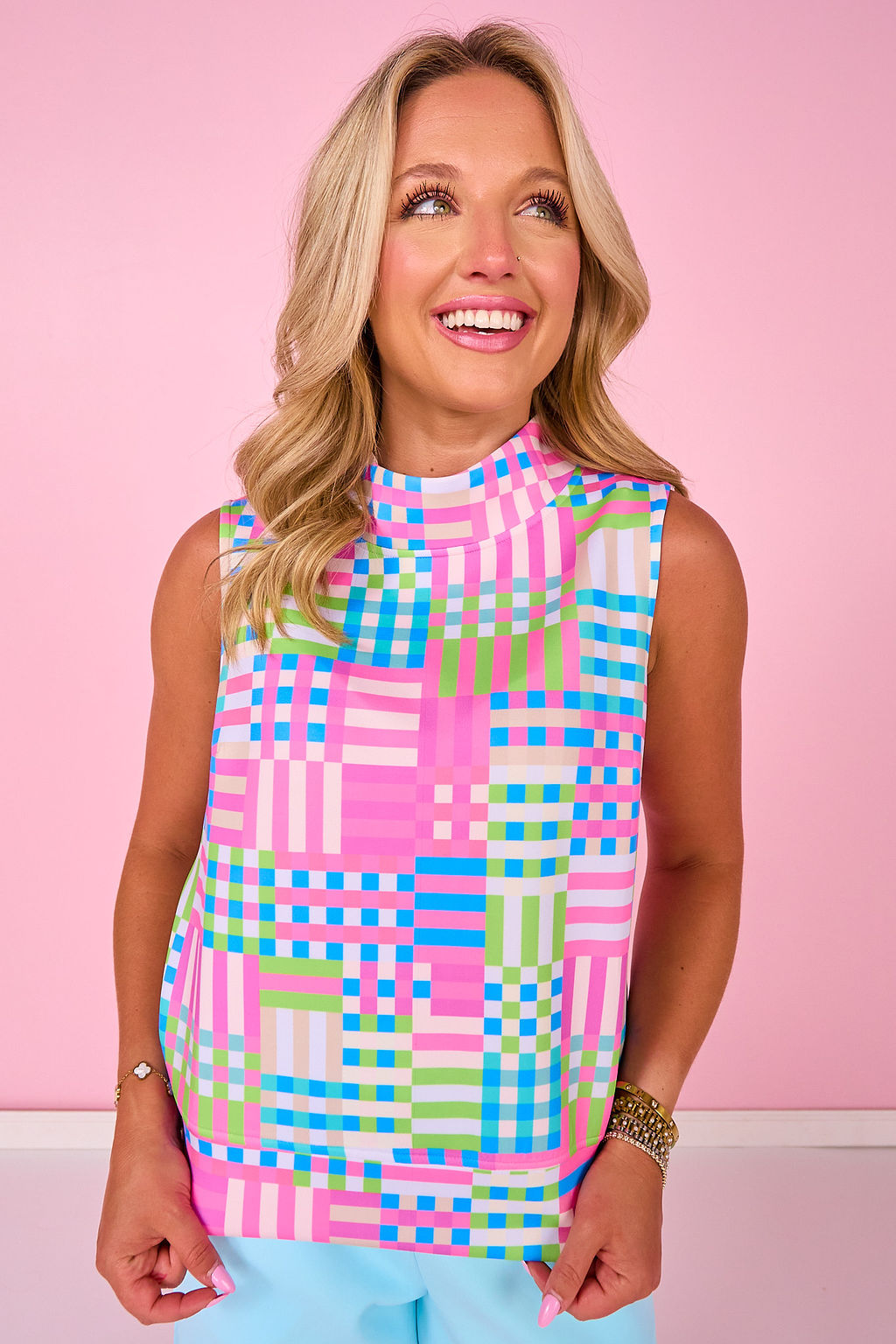 SSYS Scuba Cowl Neck Sleeveless Tank In Geo