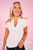 SSYS Elle High Neck Short Sleeve Top In White *FINAL SALE*
