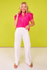 SSYS Kendall Lace Cane Top In Bright Pink