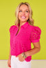 SSYS Kendall Lace Cane Top In Bright Pink