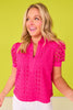 SSYS Kendall Lace Cane Top In Bright Pink