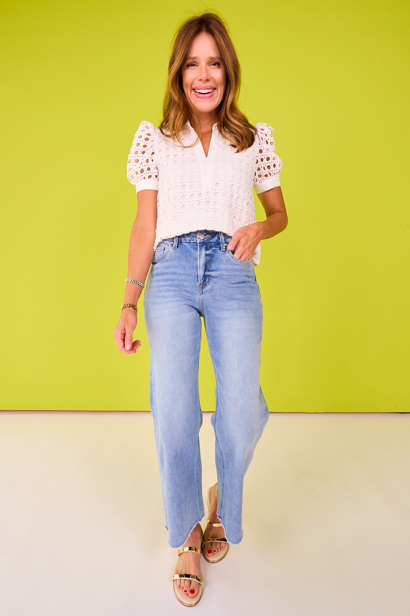 SSYS Kendall Lace Cane Top In White