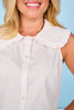 SSYS Winnie Peter Pan Collar Sleeveless Top In White