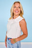 SSYS Winnie Peter Pan Collar Sleeveless Top In White