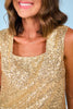 SSYS Jody Sequin Square Neck Top In Gold