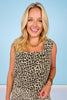 SSYS Jody Denim Square Neck Top In Ivory Animal