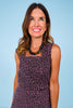 SSYS Jody Denim Square Neck Top In Purple Animal