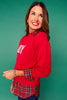 SSYS Joy Crew Neck Long Sleeve Sweater In Red