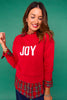 SSYS Joy Crew Neck Long Sleeve Sweater In Red