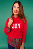 SSYS Joy Crew Neck Long Sleeve Sweater In Red