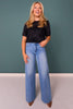 SSYS Nikki Short Sleeve Furry Sweater Top In Black *FINAL SALE*