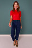 SSYS Nikki Short Sleeve Furry Sweater Top In Red *FINAL SALE*