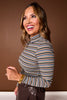 SSYS Odette Long Sleeve Striped Turtleneck In Cornflower