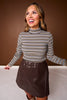 SSYS Odette Long Sleeve Striped Turtleneck In Cornflower