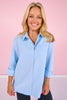 SSYS Lucia Long Sleeve Button Down Shirt in Blue