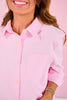 SSYS Lucia Long Sleeve Button Down Shirt in Pink