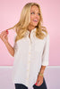 SSYS Lucia Long Sleeve Button Down Shirt in Ivory