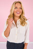 SSYS Lucia Long Sleeve Button Down Shirt in Ivory
