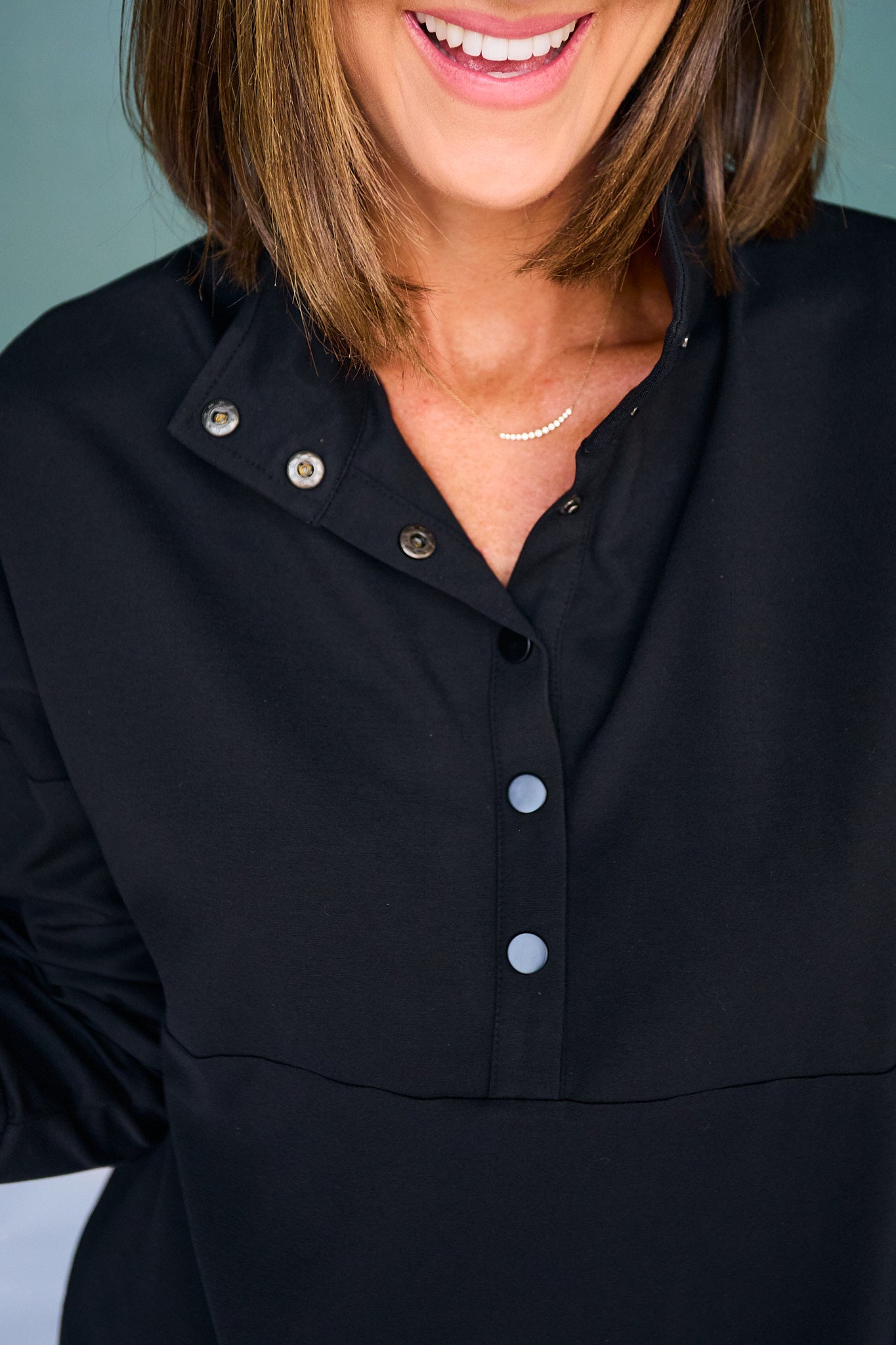 SSYS Soleil Long Sleeve Ponte Top In Black