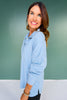 SSYS Soleil Long Sleeve Ponte Top In Baby Blue