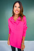 SSYS Soleil Long Sleeve Ponte Top In Hot Pink