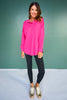 SSYS Soleil Long Sleeve Ponte Top In Hot Pink