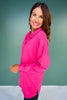 SSYS Soleil Long Sleeve Ponte Top In Hot Pink