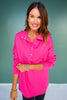 SSYS Soleil Long Sleeve Ponte Top In Hot Pink