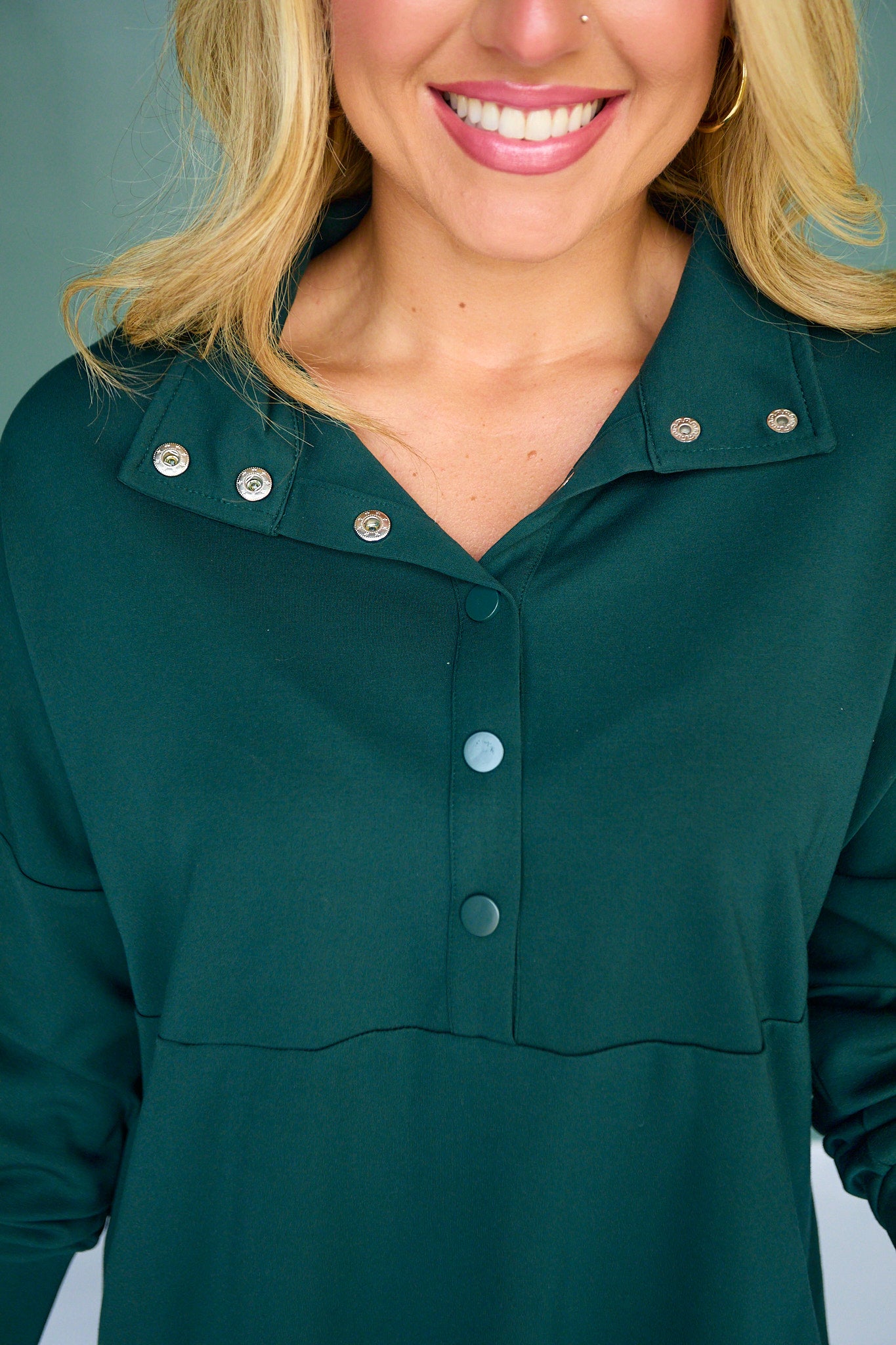 SSYS Soleil Long Sleeve Ponte Top In Hunter
