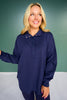SSYS Soleil Long Sleeve Ponte Top In Navy