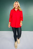SSYS Soleil Long Sleeve Ponte Top In Red