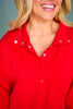 SSYS Soleil Long Sleeve Ponte Top In Red