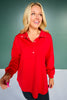SSYS Soleil Long Sleeve Ponte Top In Red