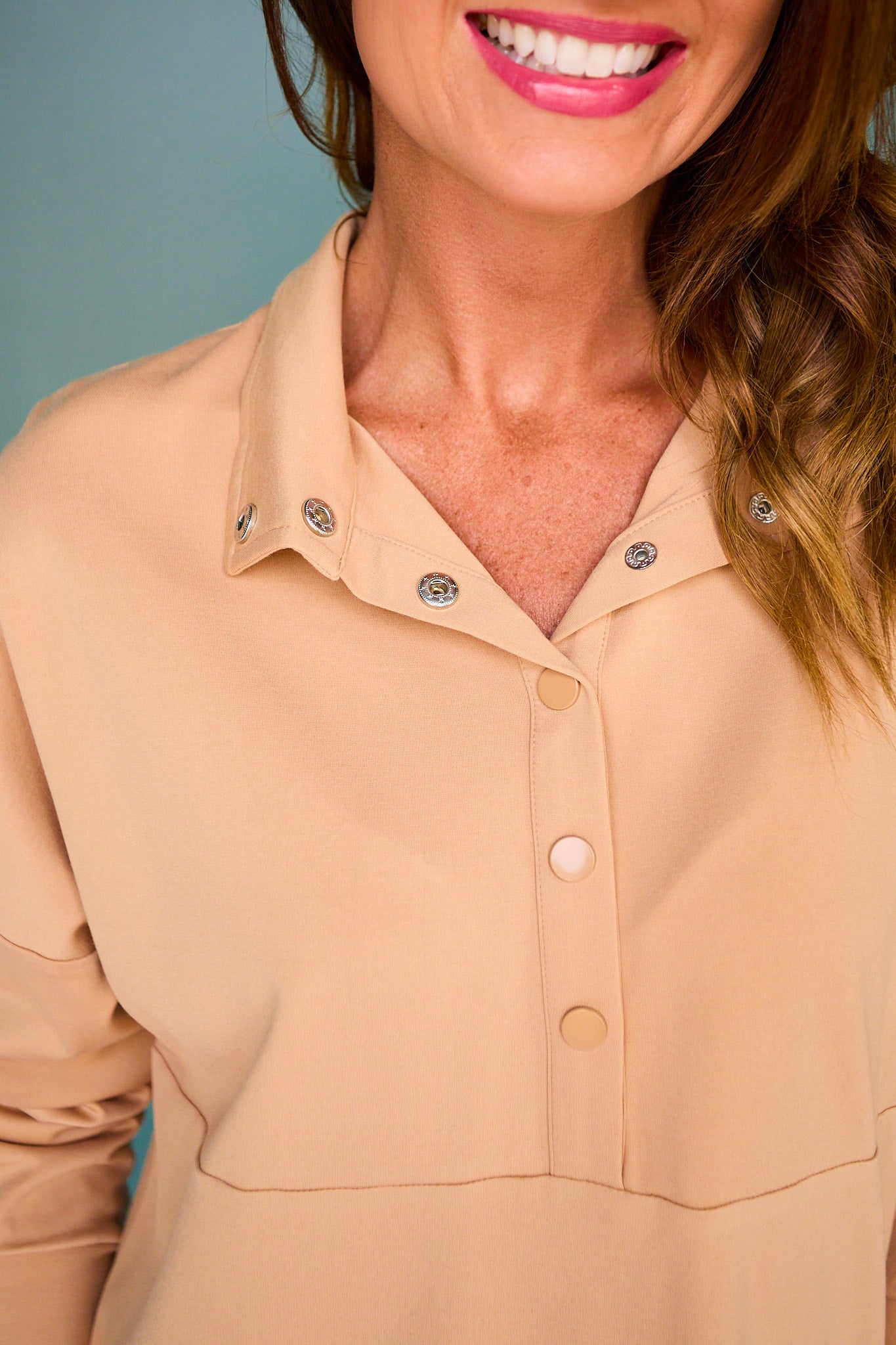 SSYS Soleil Long Sleeve Ponte Top In Taupe