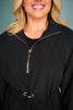 SSYS Karina Cinched Waist Pullover Windbreaker in Black
