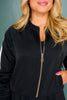 SSYS Sylvie Satin Track Suit Jacket In Black