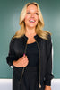 SSYS Sylvie Satin Track Suit Jacket In Black