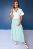 SSYS Elsie Short Sleeve Collared Button Down Poplin Top in White