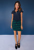 SSYS Baylee Half Zip Cap Sleeve Knit Top in Navy