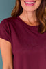 SSYS Short Sleeve Perforated Active Tee Shirt In Maroon
