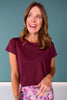 SSYS Short Sleeve Perforated Active Tee Shirt In Maroon