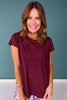 SSYS Short Sleeve Perforated Active Tee Shirt In Maroon