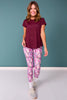 SSYS Short Sleeve Perforated Active Tee Shirt In Maroon