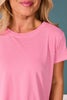 SSYS Short Sleeve Perforated Active Tee Shirt In Rose