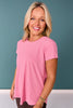 SSYS Short Sleeve Perforated Active Tee Shirt In Rose