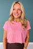 SSYS Short Sleeve Perforated Active Tee Shirt In Rose