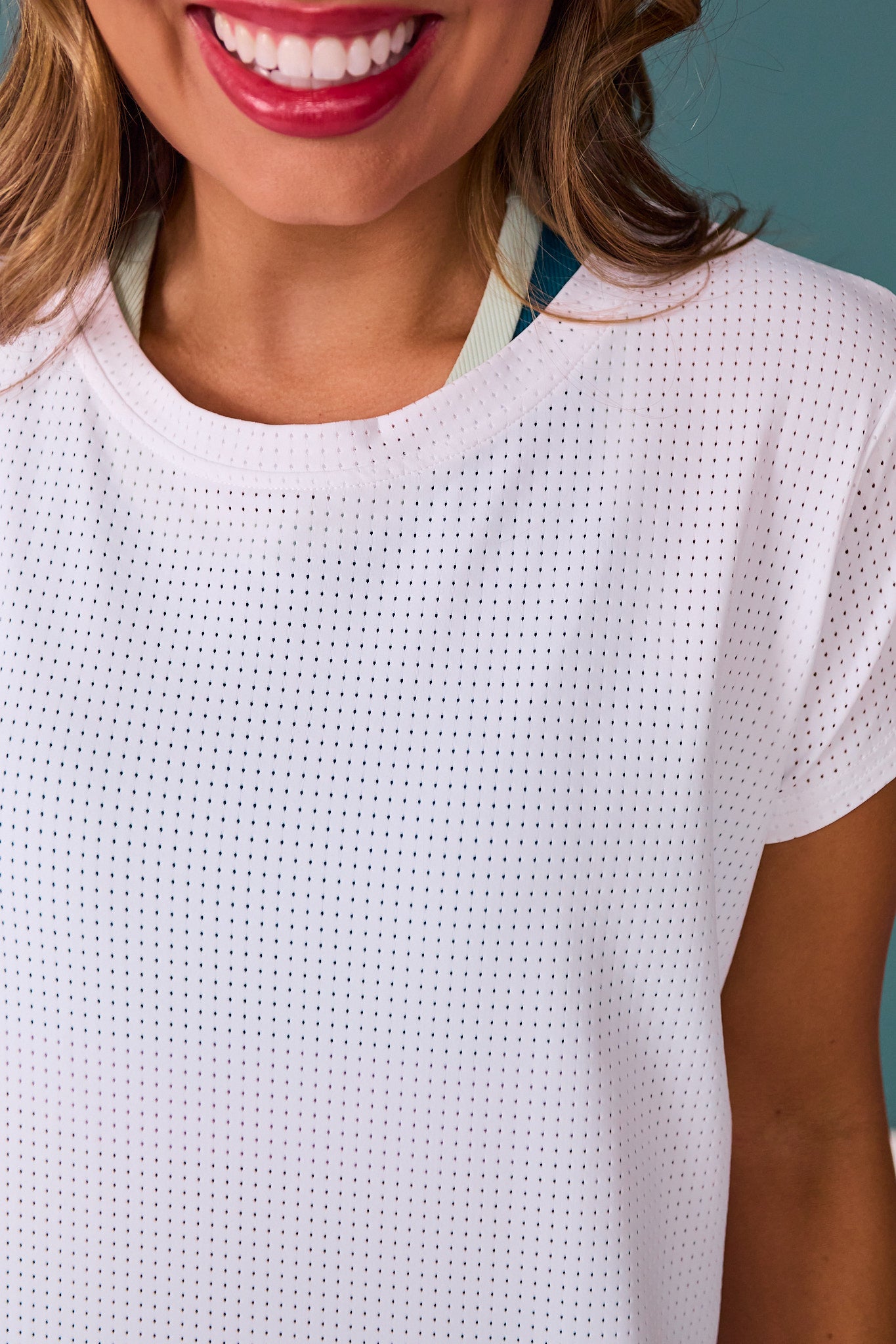 SSYS Short Sleeve Perforated Active Tee Shirt In White