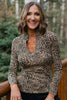 SSYS Elle High Neck Long Sleeve Top In Animal