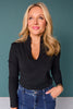 SSYS Elle High Neck Long Sleeve Top In Black